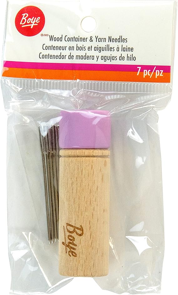 Boye Wood Container with Purple Lid Crochet Accessory, Size 18, Multicolor 7 (42-40039)