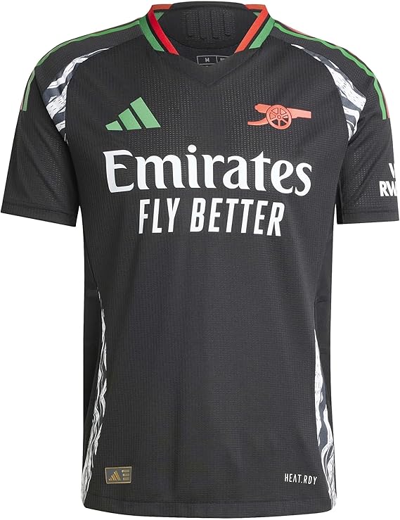 adidas Arsenal Mens Authentic Away Jersey 2024/25 (US, Alpha, Large, Regular, Regular, Black)