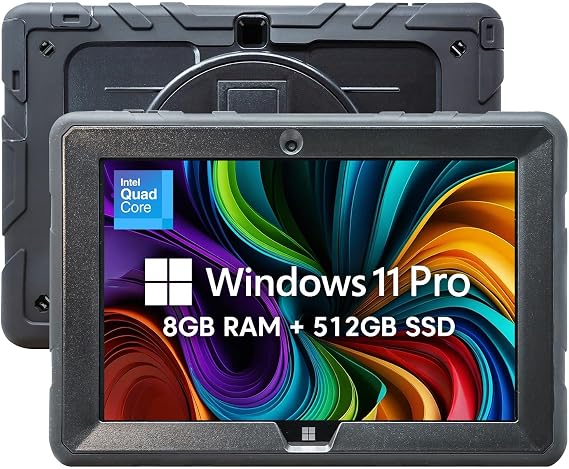 Fusion5 10.1" Windows 11 Full HD Rugged Tablet PC - Intel 13th Gen - FWIN232 PRO N5 Ultra Slim Windows Tablet Computer - 8GB RAM, 512GB SSD, 10 Inch, 5G WiFi, HD Webcam, Micro HDMI, Expandable Storage