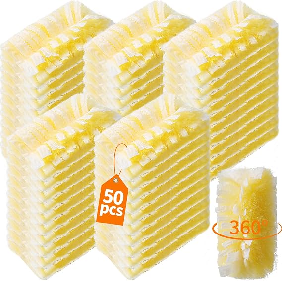 50 Count 360 Heavy Duty Duster Refills Compatible with Swiffer, Larger Size-Extra Thick Electrostatic Disposable dusters Refill for Electronics, Furniture, Blinds, Ceiling Fans, Unscented