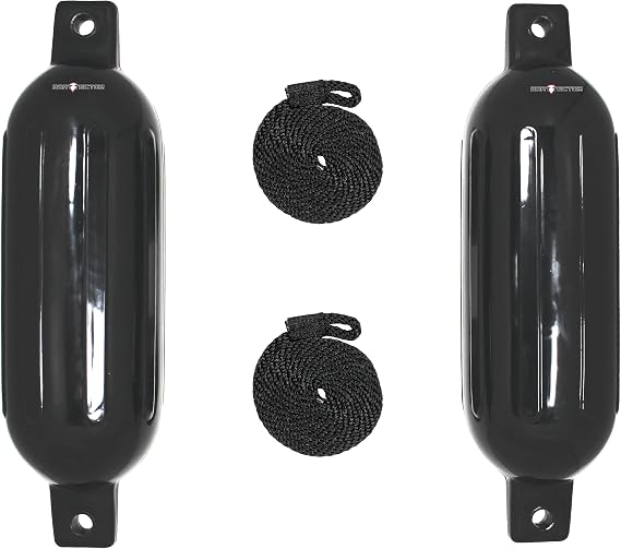 Extreme Max 3006.7204 BoatTector Inflatable Fender Value 2-Pack - 6.5" x 22", Black