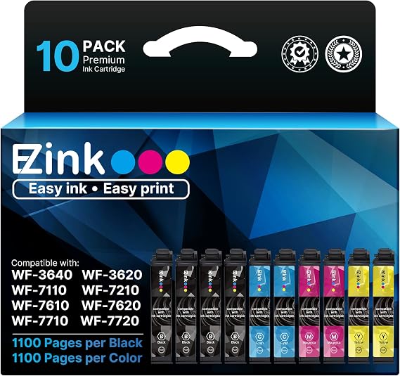 E-Z Ink Remanufactured Ink Cartridge Replacement for Epson 252XL (10 Pack)