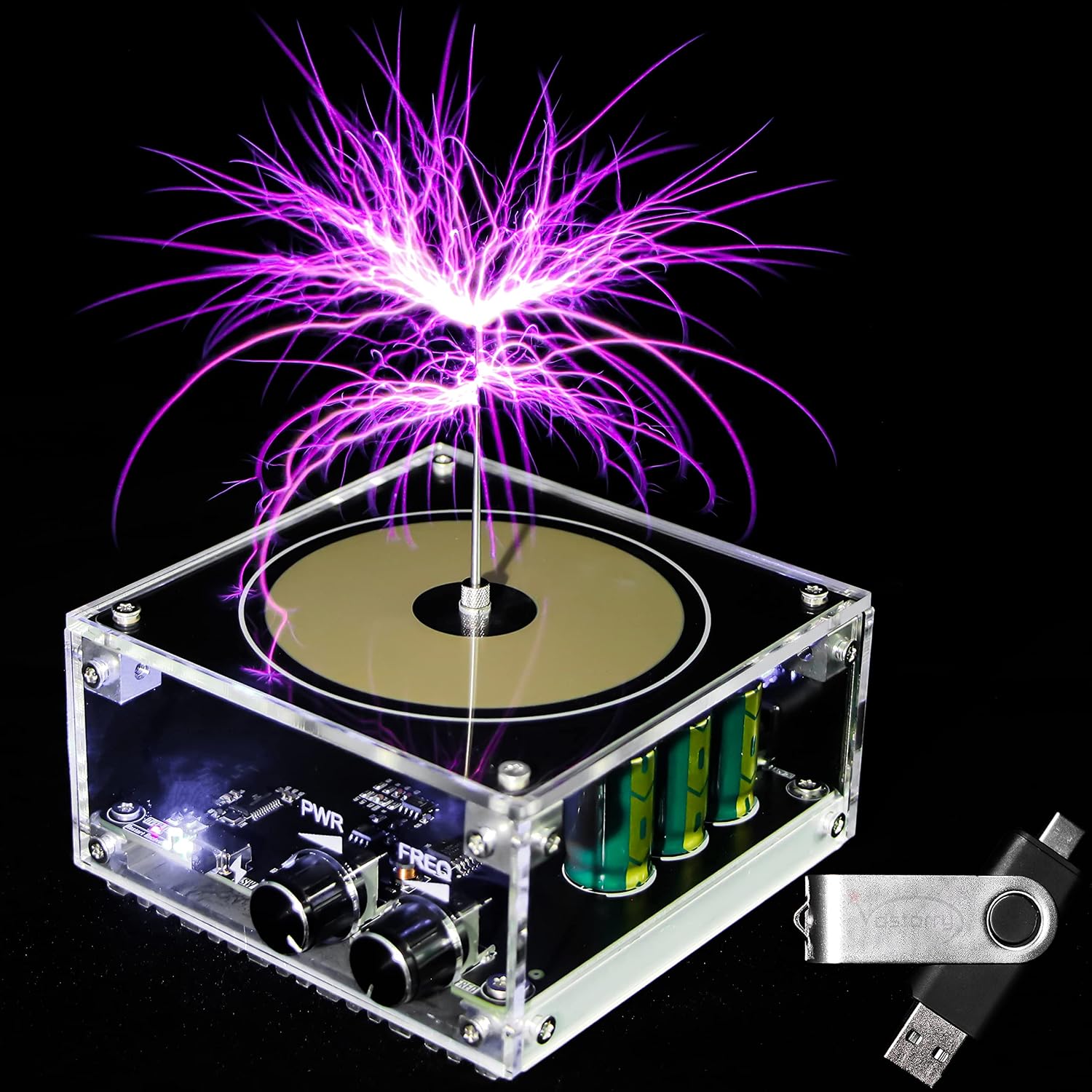 Vastarry Tesla Coil Desktop toyl 10cm Music Tesla Coil Kit Solid State Tesla Coil Lightning Maker Interesting SSTC Science Experiment Tool Support Wireless Power Transmission