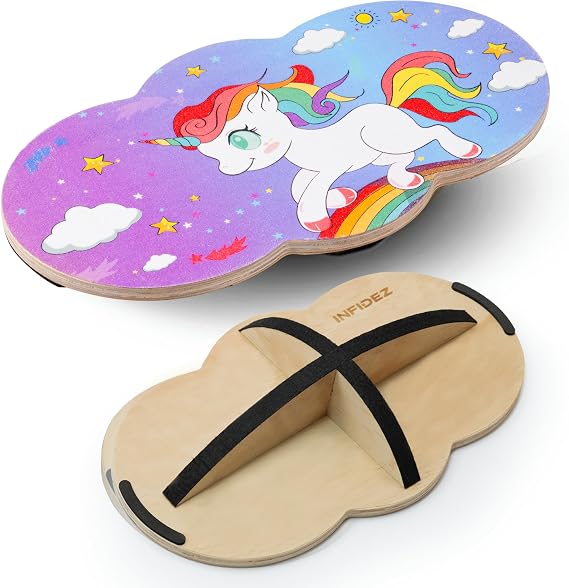 Wooden Balance Board Kids, Wobble Board For Balance, Balance Board Toddler Supporter, Balance Boards for Stability and Core Training