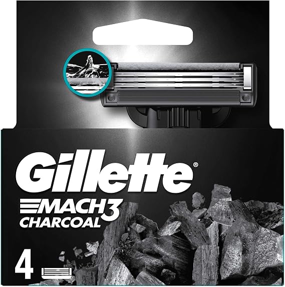 Gillette Mach3 Charcoal Yedek Tıraş Bıçağı 4'lü