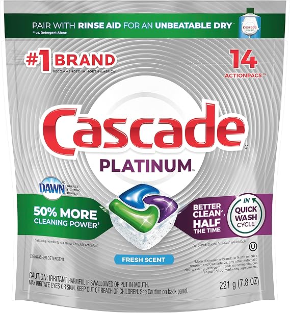Cascade Action Dishwasher Detergent Tabs, 14 CT