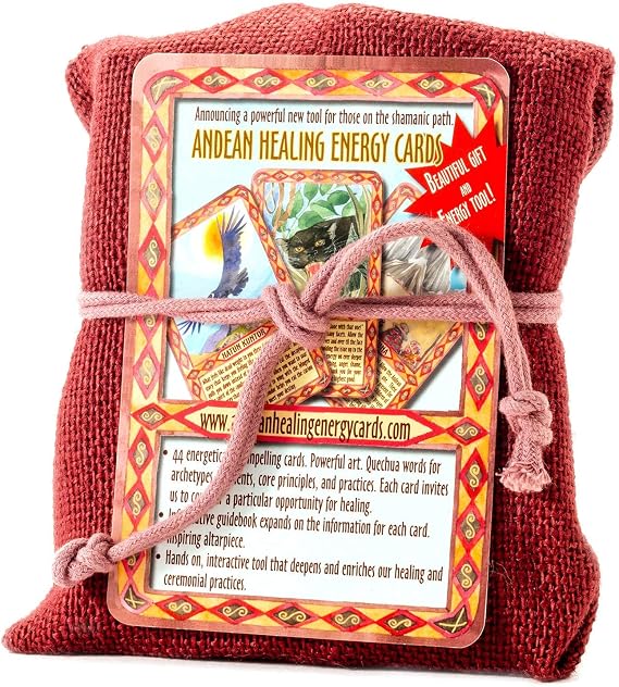 Andean Healing Energy Cards - 44-Card Oracle Deck with 108-Page Guidebook - Q'ero Peruvian Shamanism Deck with Watercolor Art for Reflection & Practice