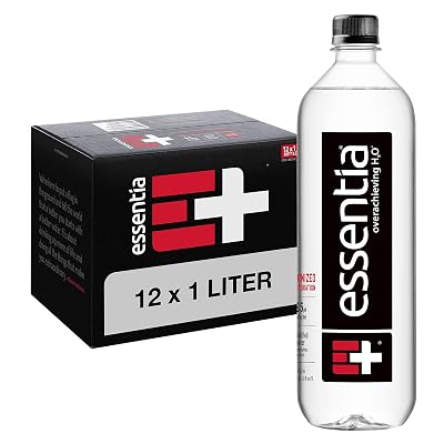 Bottled Water, 1 Liter, Pack of 12 Bottles; 99.9% Pure, Infused with Electrolytes for a Smooth Taste, pH 9.5 or Higher; Ionized Alkaline Water - 1