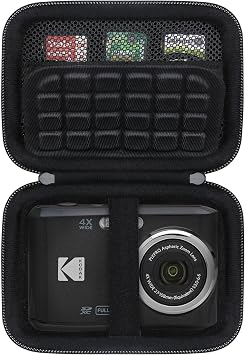 BOVKE Carrying Case for KODAK PIXPRO Friendly Zoom FZ45 FZ55 16MP Digital Camera, Mesh Pocket for Camera Cables, Batteries, Black