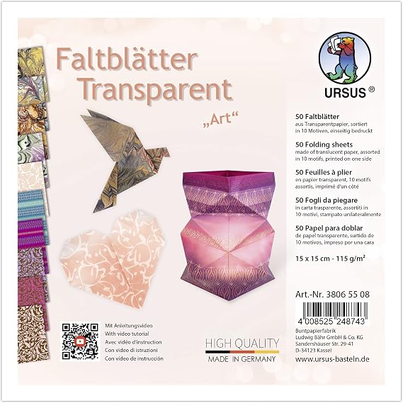 URSUS Faltblatter Transparent ""Art""