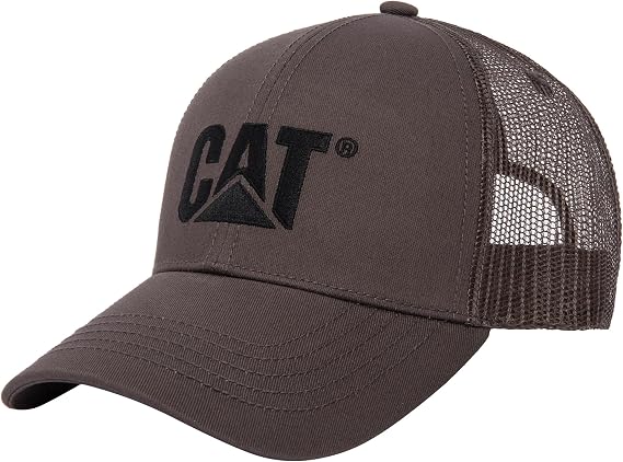 Caterpillar Men's Raised Logo Flat Bill Cap Baseball Cap