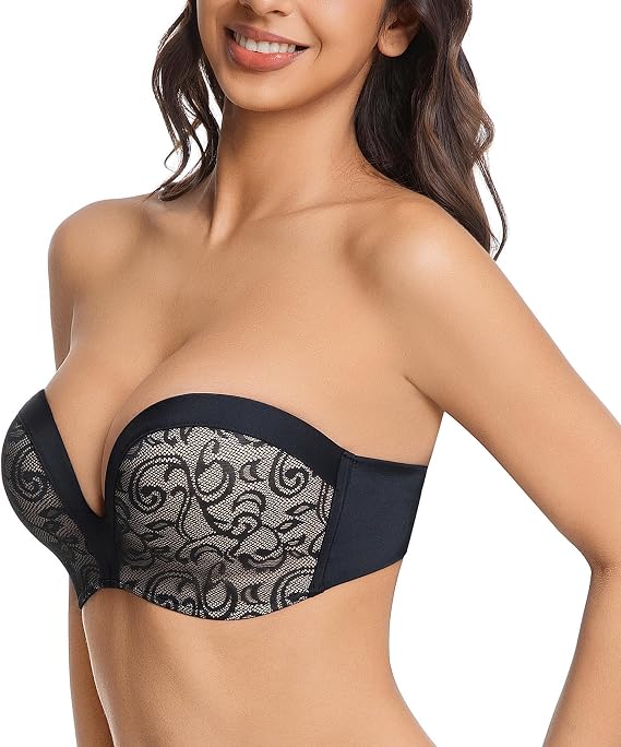 Wireless Strapless No Slip Seamless Push Up Supportive Bra