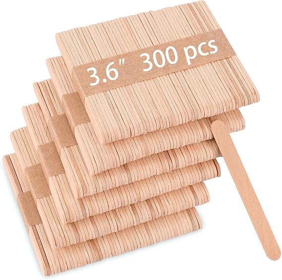 Sakolla 300 Pcs Popsicle Wooden Sticks, 3.65 Length Natural Wood Mini Ice Cream Sticks for Ice Pop, Cakesicle, Cake Pop, DIY Crafts