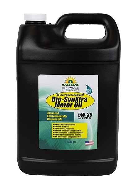Renewable Lubricants Bio-SynXtra Super High Performance Motor Oil, 1 Gallon Jug (85123), Brown