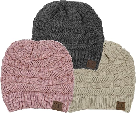 Funky Junque Skull Cap Beanie for Women - Womens Winter Hat Knit Slouch Style, Warm, Soft Unisex Cold Weather Mens Beanies
