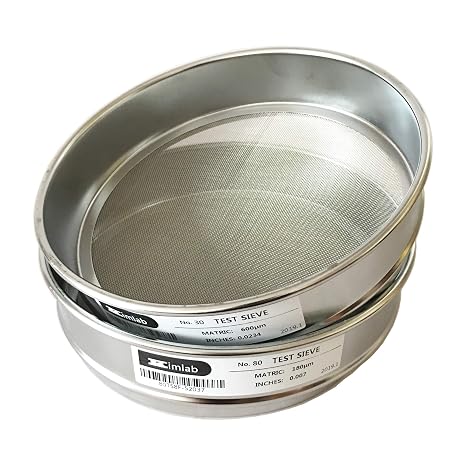 Economy Test Sieve #20 / 850m Mesh Size,304 Stainless Steel Wire Cloth, 8" Diameter