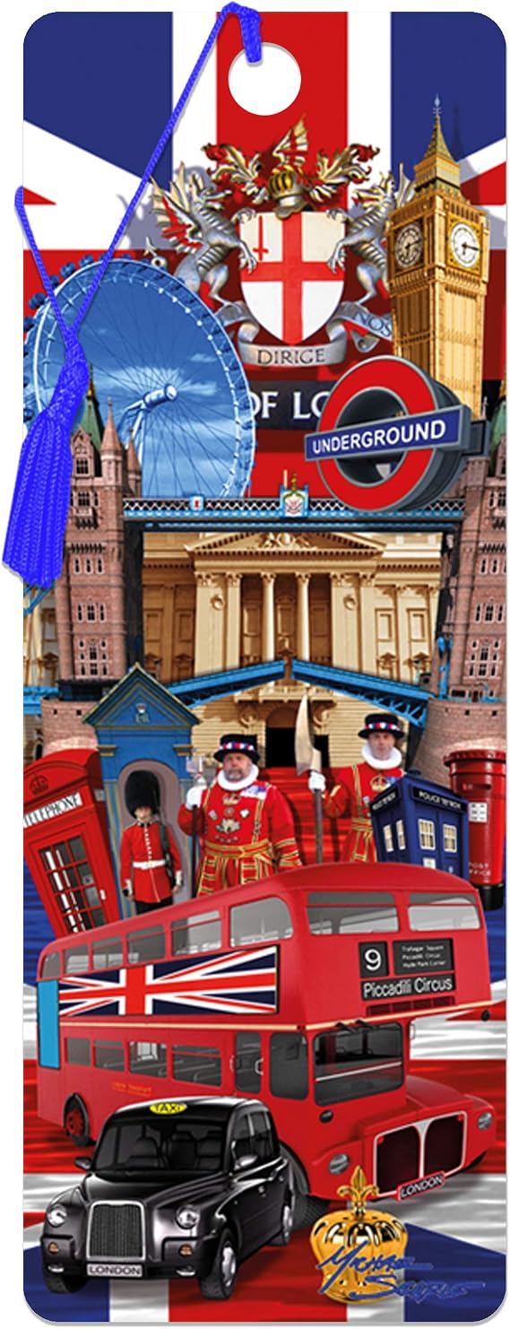 3D LiveLife Bookmark - Visit to London from Deluxebase. Cute Lenticular City Page Marker. British Themed Accessories for Book Lovers. Small Gifts for Men, Women, Writers and Teachers.