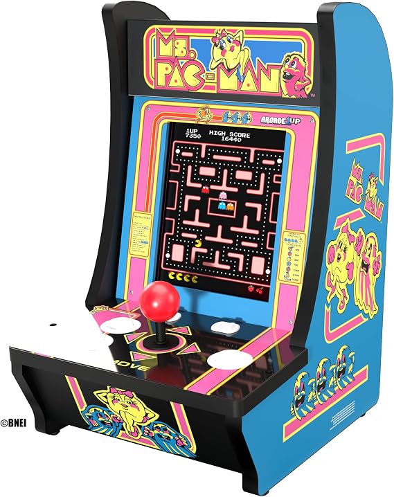 Arcade 1Up 5 Game Micro Player Mini Arcade Machine: Pac-Man Video Game - Fully Playable Electronic Game - Color Display - Speaker - Volume Buttons