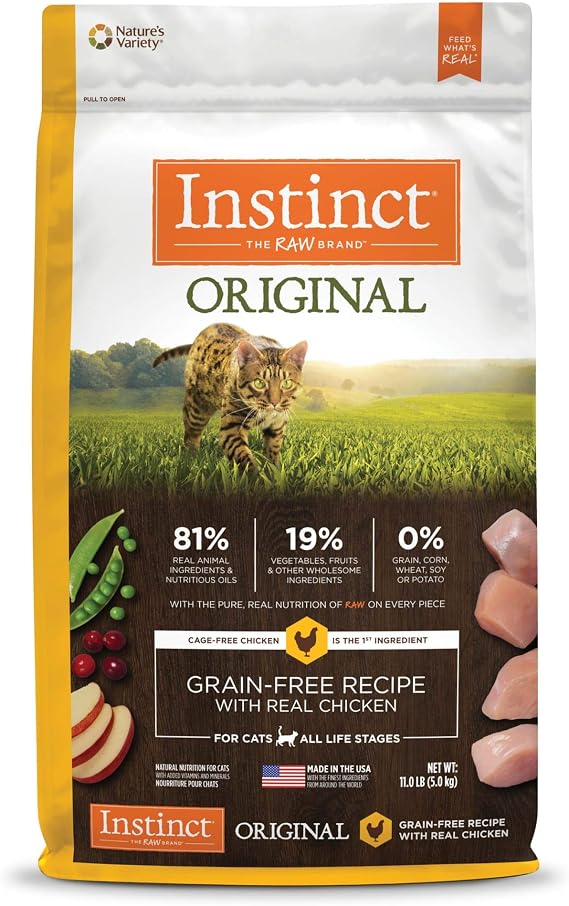 Instinct Grain Free Dry Cat Food, Original Raw Coated Natural High Protein Cat Food