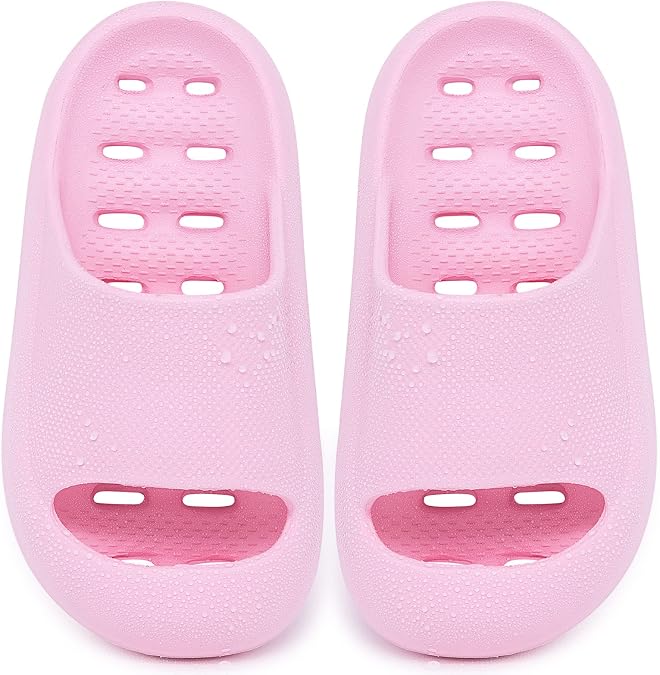 techcity Boys Girls Slide Sandals Soft Cushioned Thick Sole Non-slip Summer Slippers Quick Drying Bathroom Shower Pool Beach Sandals for Toddler Little Kids