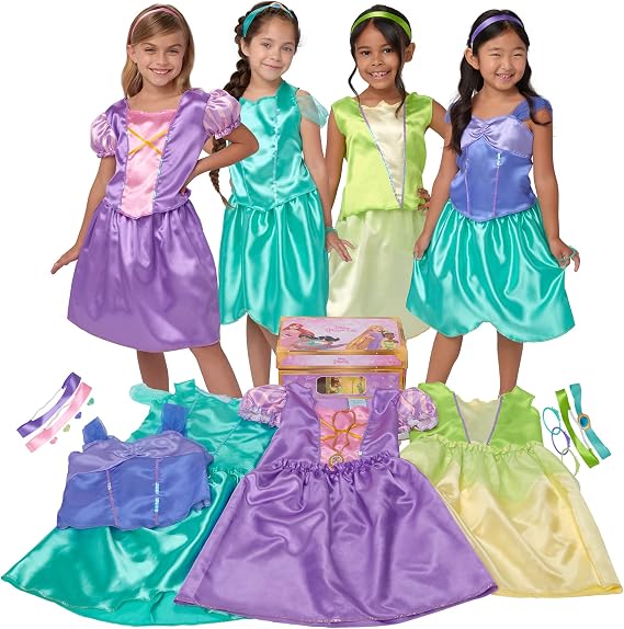 Disney Princess Dress Up Trunk 21-Pc Ariel Jasmine Tiana Rapunzel