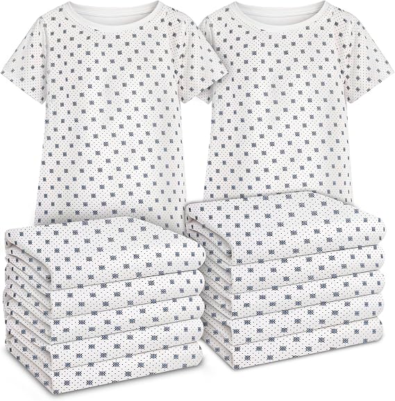 Linteum Textile Supply Hospital Patient Gowns Cotton Blended Unisex Comfortable & Durable with Back Ties Fits Up to 2XL