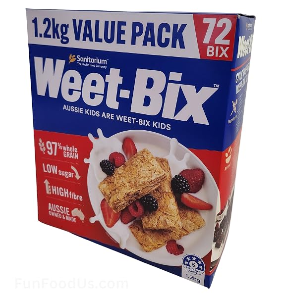Weet-Bix (1.2kg BOX) Biscuits Wholegrain Cereal, Lightly Sweet Wholegrain Wheat Biscuits, Delicious as Part of Breakfasts or Snacks