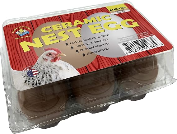 Cackle Hatchery Ceramic Nest Eggs (6ct) (Assorted - Brown & White)