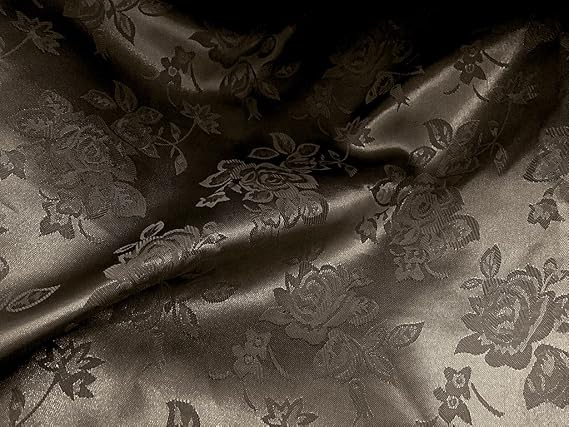 The Fabric Exchange 60" Wide Brocade Jacquard Satin Fabric by The Yard Elegant Floral Pattern, Dual-Sided Design for Apparel, Decor, Costumes & Crafts