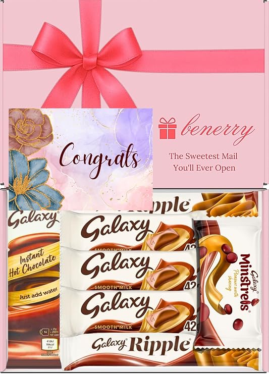 Benerry Chocolate Gift Box Hamper - 7 Treats Congratulations Gift - Smooth Sweet Box of Chocolates
