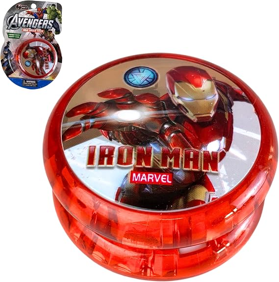 Avengers Light Up Red Yo-Yo for Kids – Iron Man Style Responsive Yoyo 5.5cm with LED Lights, Durable Trick YoYo with String, Beginner Friendly Spinning Toy Gift