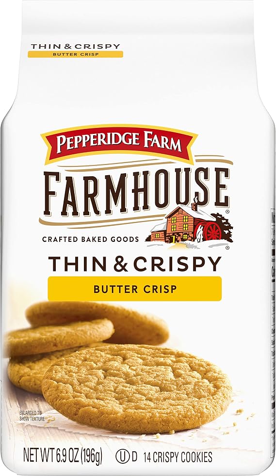 Pepperidge Farm Farmhouse Thin & Crispy Butter Crisp Cookies, 6.9 Oz Bag