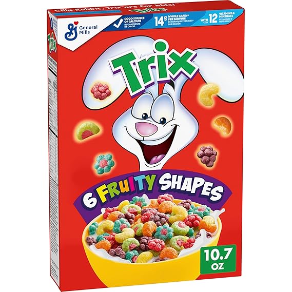 Trix Breakfast Cereal, 6 Fruity Shapes, 10.7 oz | Whole Grain, Good Source of Calcium, 12 Vitamins and Minerals, Natural Colors
