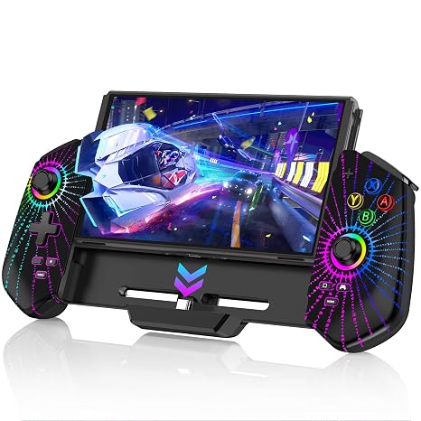 Switch Controller with Hall Joystick for Nintendo SwitchOLED, Wired Switch Pro Remote Controller with Turbo4 Game SlotDual Motor, Handheld Joypad Replacement for Nintendo Switch Controller