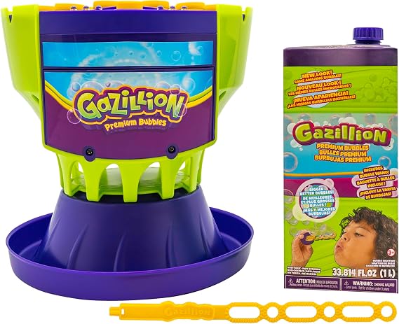 Gazillion Ultimate Bubble Craze Machine - Color Changing LED Lights - Easy-to-Use Bubble Maker - Perfect for Parties - Includes 1L Solution