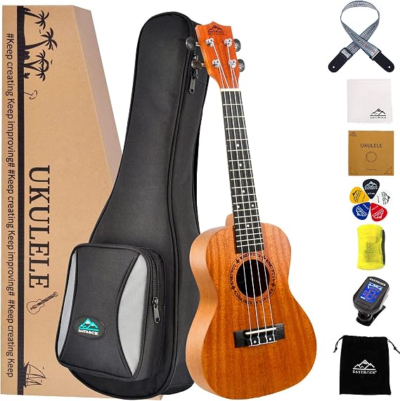 EASTROCK Concert Ukulele 23 inch Mahogany Beginners Kit