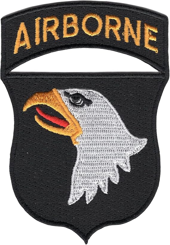 Popular Patch 101st Airborne Division, 3.50"x2.50", Embroidered Multicolored Military Tribute. Iron-on for Jackets, Bags & caps. Historical Symbol of Sacrifice in WWII & Beyond.