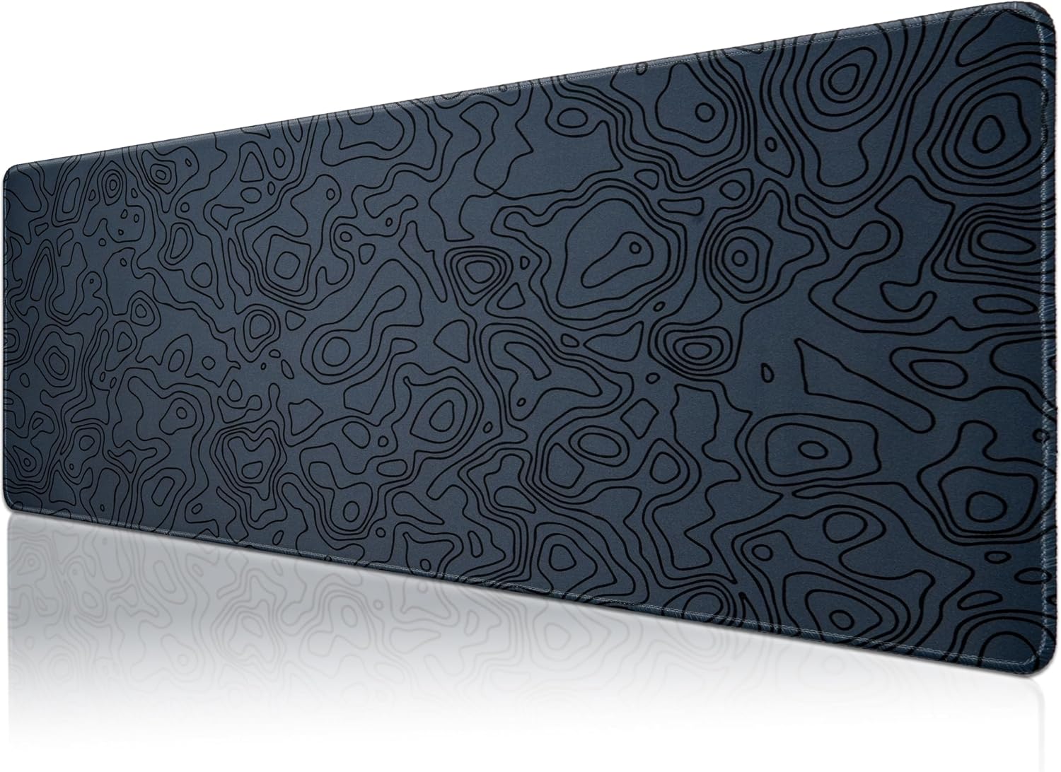 Klasse Pro - 4 Farklı Model Dikişli Kenar 100x50 cm Oyuncu Gaming Mouse Pad (Dark Grey Map Lines)