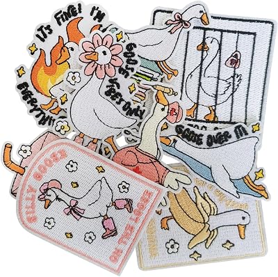 Fun Duck Iron on Patches,Sew OnIron On Embroidered Patches Applique for Clothes, Dress, Hat, Jeans, DIY Accessories - 9 Pcs