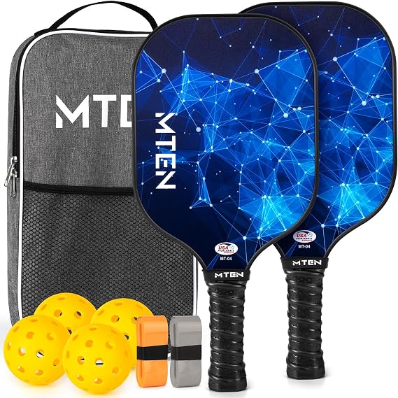 Pickleball Paddles Set of 2 or Single Paddle USAPA Approved Fiberglass Surface Pickleball Rackets Set for Men & Women