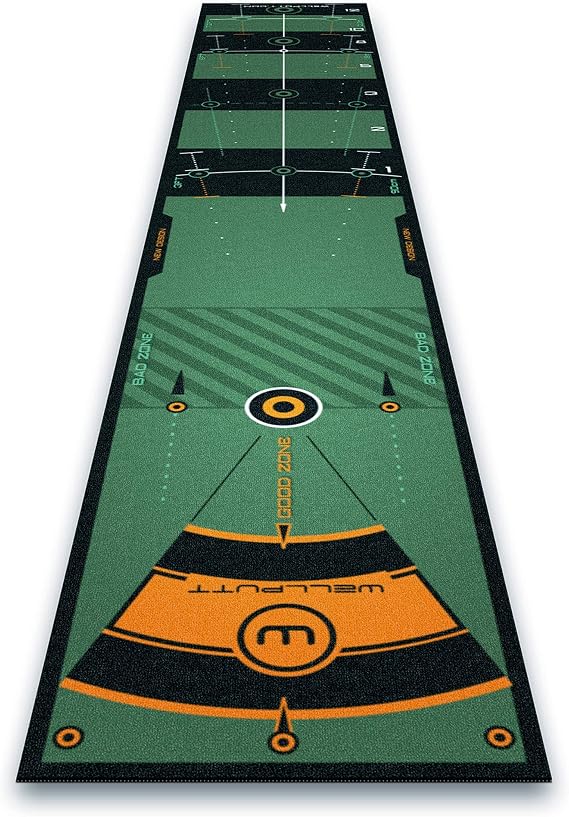 WELLPUTT - Golf Putting Training Mat - Classic Green 10ft