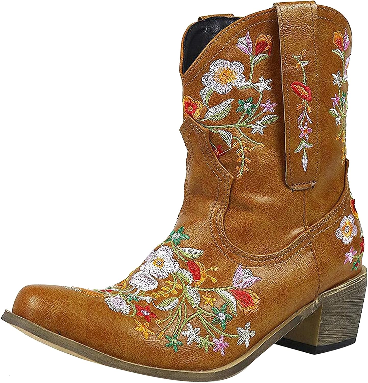 Boots for Women with Arch Support Boots Retro Shoes Boots Cowboy Ankle Embroidered For High Boots for Women
