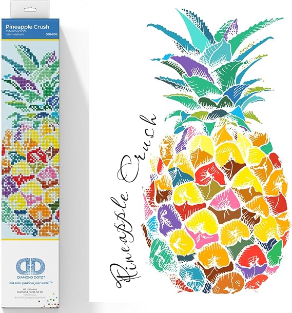 DIAMOND DOTZ Pineapple Crush Fruit Diamond Painting Kits for Adults - Diamond Art Kits a Relaxing Creative Craft Kit with Dotz Gems 15.4"x11"