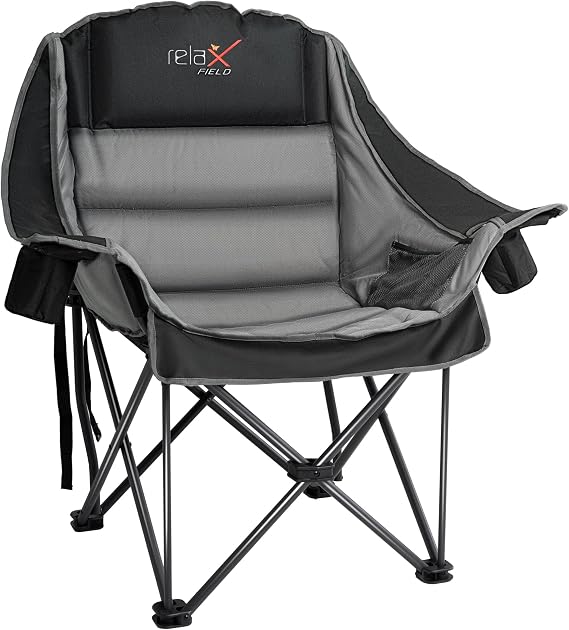 Oversized Camping Chair for Adults, 227KG, Black