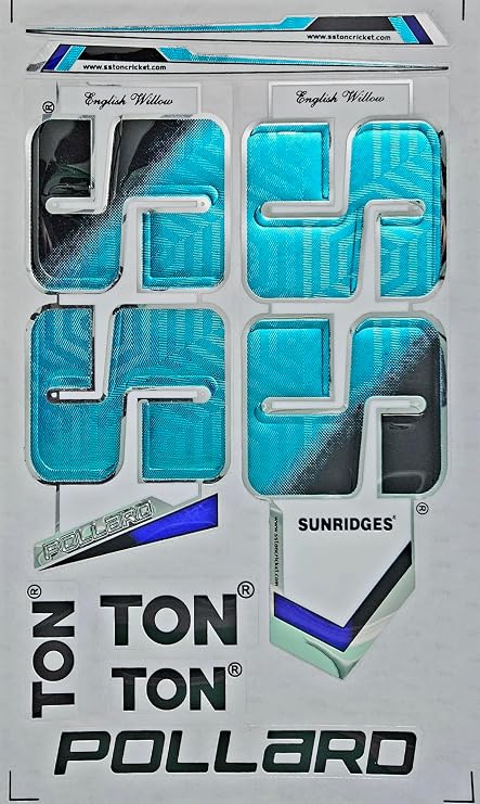 AYN Cricket Bat Sticker 3D Embossed English Willow Fiber Tape Sports Accessories Protection, Kieron Pollard Sky Sky Blue