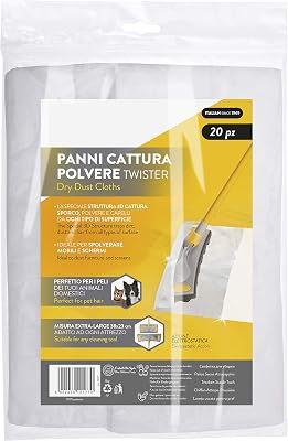 TIVIT 20 Disposable Lavender Twister Cloth Refills Disposable Wipes for Twister Floor Duster, Lavender Scented, 20 Unit Dry Cloth Refills Flat Mop Cloths 16 x 9 inch for Sweeping, Hardwood Cleaning
