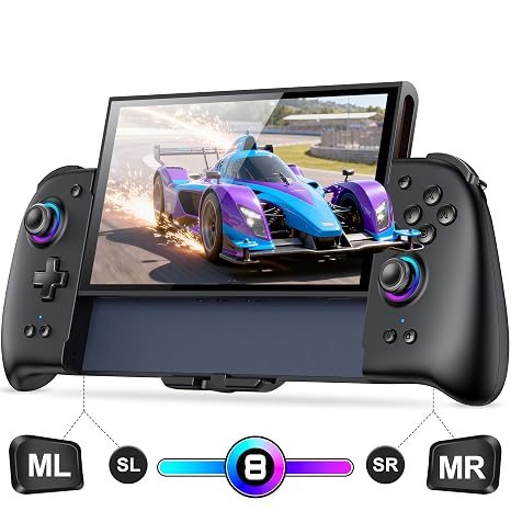 BEBONCOOL GAMING 【Upgraded】 Switch 2 Controller einteiliges Switch Joypad Handheld-Ersatz für Switch 2 Joy-Con Controller mit RGB/Hall-Effekt-Joystick/Aufweckfunktion/Makro/Vibration/TurboJC400