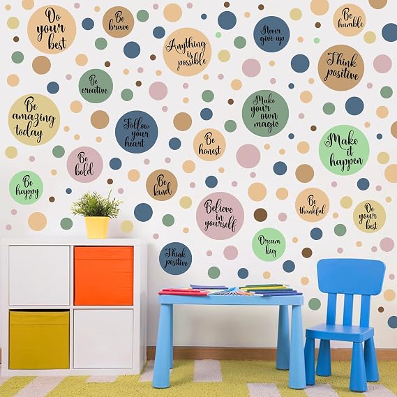 Polka Dot Wall Decals Colorful Boho Decals Rainbow Stickers(Bohemian)