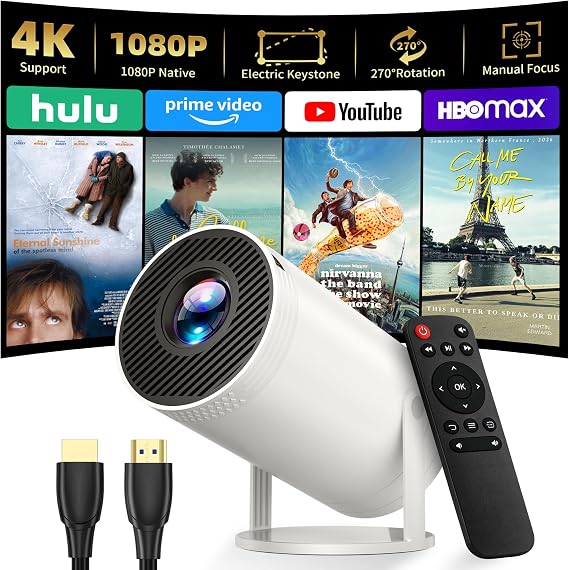 Mini Projector, Native 1080P Portable Projector with Carrying Case