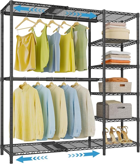 VIPEK X2 Expandable Clothes Rack Portable Closet Organizer System Black